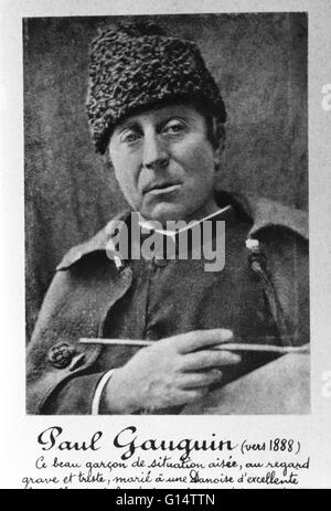 Ritratto di Gauguin nel 1888. Eugène Henri Paul Gauguin (Giugno 7, 1848 - 8 Maggio 1903) era un francese post-impressionismo artista che non era ben apprezzato fino a dopo la sua morte. Gauguin è ora riconosciuto per il suo uso sperimentale di colore e stile synthetist Foto Stock