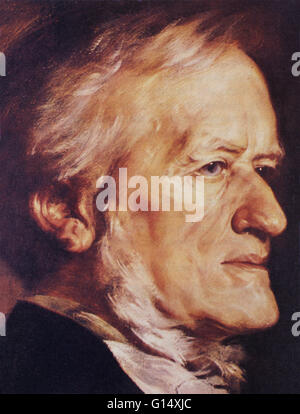 Wilhelm Richard Wagner (22 maggio 1813 - 13 febbraio 1883) era un compositore tedesco, direttore del teatro, polemista, e il conduttore che è conosciuto soprattutto per le sue opere. A differenza della maggior parte dei compositori di opera, Wagner scrisse sia il libretto e musica per ogni suo s Foto Stock