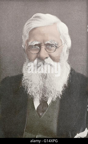 Alfred Russel Wallace (1823-1913) era un naturalista gallese, explorer, geografo, antropologo e biologo. Egli è meglio conosciuto per indipendentemente proponendo una teoria dell evoluzione a causa della selezione naturale che viene richiesto di Charles Darwin per pubblicare la propria dell'attrezzoo Foto Stock