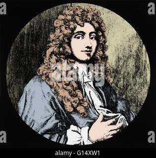 Christiaan Huygens (Aprile 14, 1629 - 8 luglio 1695) era un prominente olandese matematico, astronomo, fisico probabilist, horologist e scienziato. Huygens è ricordata soprattutto per la sua teoria delle onde di luce. Egli ha analizzato l'uso di lenti in proje Foto Stock