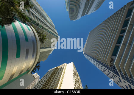Il lusso elevato aumento di grattacieli del centro cittadino di Miami Florida USA Foto Stock