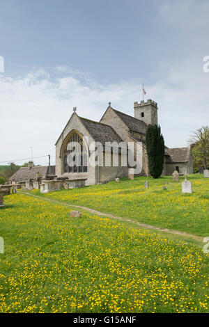 Chiesa di Santa Maria, Swinbrook, Oxfordshire, Inghilterra Foto Stock