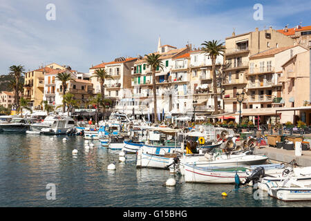 Il porto di Calvi e waterfront edifici, Calvi, Haute-Corse, Corsica, Francia Foto Stock