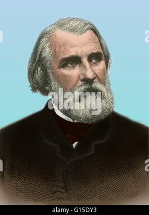 Ivan Turgenev, romanziere russo. Nov. 9, 1818 - sett. 3, 1883. Foto Stock