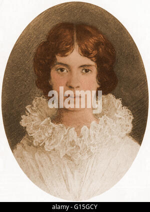 Un anonimo ritratto di Emily Dickinson. Dickinson (1830-1886) fu un poeta americano che ha vissuto in Amherst, Massachusetts. Foto Stock