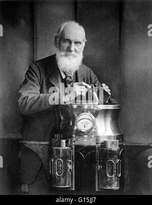 William Thomson, Lord Kelvin (26 giugno 1824 - 17 dicembre 1907) era un fisico matematico e ingegnere. Ha fatto un lavoro importante in analisi matematica di elettricità e la formulazione della prima e della seconda legge della termodinamica, e ha fatto molto per u Foto Stock