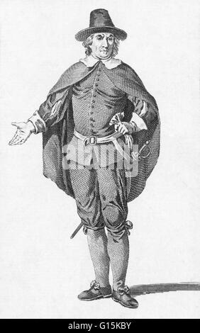 Oliver Cromwell (1599-1658), inglese leader politico e comandante militare, che era strumentale nella guerra civile inglese (1642-1651) e divenne capo di stato come "signore Protector del reame' dal 1653 fino alla sua morte nel 1658. La monarchia è stata ripristinata Foto Stock