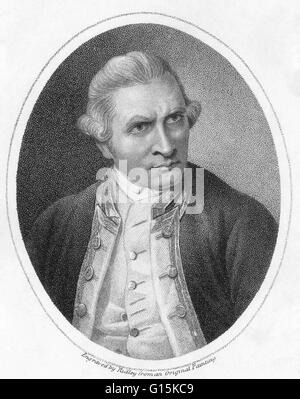 Il capitano James Cook (1728-1779), esploratore britannico. Dopo la partecipazione alla Royal Navy, Cook ha intrapreso il suo primo grande viaggio dal 1768-71, mappare con precisione la Nuova Zelanda la linea costiera e rendendo il primo europeo dello sbarco in oriente Australia. Durante il 1772-75 egli cross Foto Stock