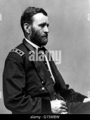 Ulisse S. Grant (nato a Hiram Ulysses Grant; 27 aprile 1822 - Luglio 23, 1885) è stato il diciottesimo presidente degli Stati Uniti. Un militare di carriera, si è laureato presso l' Accademia Militare degli Stati Uniti a West Point e servito nella guerra Mexican-American. In Gra Foto Stock