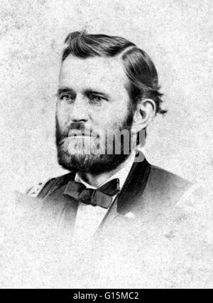 Ulisse S. Grant (nato a Hiram Ulysses Grant; 27 aprile 1822 - Luglio 23, 1885) è stato il diciottesimo presidente degli Stati Uniti. Un militare di carriera, si è laureato presso l' Accademia Militare degli Stati Uniti a West Point e servito nella guerra Mexican-American. In Gra Foto Stock