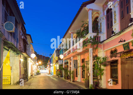 Case Cino-portoghese, la vecchia città di Phuket, Phuket, Thailandia, Sud-est asiatico, in Asia Foto Stock