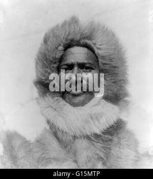 Henson indossando cappello di pelliccia e pelliccia, circa 1910. Alexander Matthew Henson (agosto 8, 1866 - 9 Marzo 1955) era un afro-americano di explorer. A dodici anni di età è andato al mare come un ragazzo di cabina. Il capitano, Capitano Childs, lui ha preso sotto la sua ala. Henson s Foto Stock