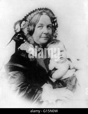 Elizabeth Cady Stanton e sua figlia Harriot da una daguerreotype, 1856. Elizabeth Cady Stanton (novembre 12, 1815 - 26 ottobre 1902) era un americano attivista sociale, la verità, e figura di primo piano della prima donna di movimento. A differenza di molte donne o Foto Stock