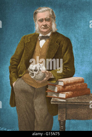 Thomas Henry Huxley (1825-1895) fu un biologo inglese, noto come 'Darwin's Bulldog' per la sua difesa di Charles Darwin la teoria dell'evoluzione. Huxley famoso 1860 Dibattito con Samuel Wilberforce era un momento chiave nella più ampia accettazione dell evoluzione, e Foto Stock