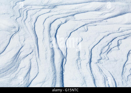 Modelli di neve su un congelati Lago Eagle, Sundridge, Ontario, Canada Foto Stock