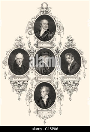 Pittori inglese del XVIII e XIX secolo, Sir Thomas Lawrence, Benjamin West, Sir Joshua Reynolds, Sir David Wilkie, Sir Martin Foto Stock