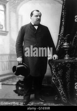 Stephen Grover Cleveland (Marzo 18, 1837 - 24 giugno 1908) è stato il ventiduesimo e il ventiquattresimo Presidente degli Stati Uniti. Cleveland è il solo presidente di servire due non-termini consecutivi (1885-1889 e 1893-1897). Egli è stato il vincitore del voto popolare per presiedere Foto Stock