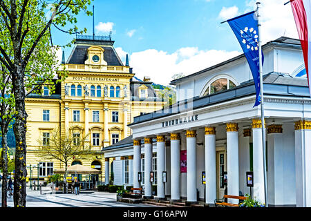 Bad Ischl, la camera della pompa e la storica Post Office; Trinkhalle und altes Post- und Telegraphenamt Foto Stock