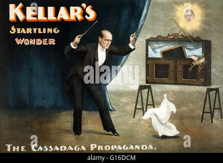 Titolo: "Kellar sorprendente di wonder' litografia di poster creato dal Strobridge Lithographing Company, 1900. Harry Kellar (Luglio 11, 1849 - 10 Marzo 1922) era un mago americano che ha presentato la grande stadio mostra durante la fine del XIX e gli inizi del XX centu Foto Stock