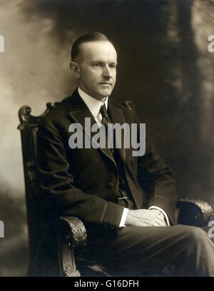 Presidente e signora Coolidge frequentando il circus, 1924. John Calvin Coolidge, Jr. (Luglio 4, 1872 - Gennaio 5, 1933) era il trentesimo Presidente degli Stati Uniti (1923-1929). Un avvocato repubblicano dal Vermont, Coolidge ha lavorato il suo modo fino alla scaletta di Massachu Foto Stock