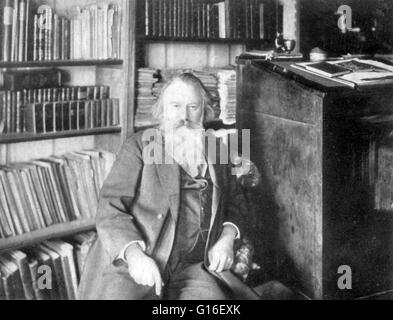 Brahms nella sua biblioteca, 1895. Johannes Brahms (17 maggio 1833 - Aprile 3, 1897) è stato un compositore tedesco e il pianista e uno dei maggiori musicisti del periodo romantico. Brahms ha trascorso gran parte della sua vita professionale a Vienna, in Austria, dove egli era un leader del Foto Stock