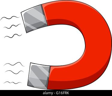 Magnete a U con due poli illustrazione Illustrazione Vettoriale