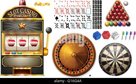 Casino macchine e giochi illustrazione Illustrazione Vettoriale