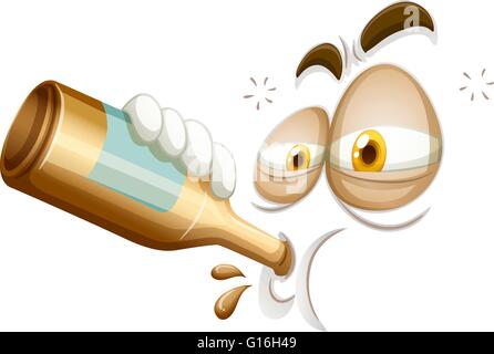 Emoticon di un ubriacone illustrazione Illustrazione Vettoriale
