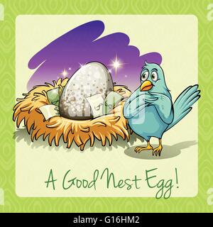 Idiom buon nido illustrazione di uovo Illustrazione Vettoriale