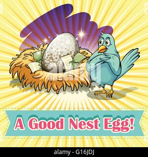 Idiom buon nido illustrazione di uovo Illustrazione Vettoriale