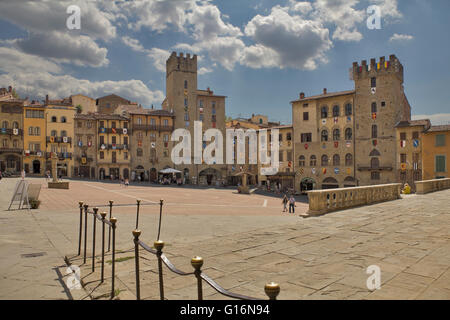 Piazza Grande di Arezzo, Italia Foto Stock