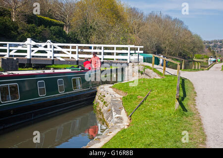 Hampton ponte sopra il Kennet and Avon Canal, vicino Bathampton, bagno, Somerset Foto Stock