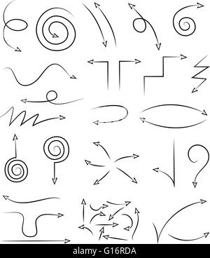 Illustrazione Vettoriale della freccia in linea modalità d'arte Illustrazione Vettoriale