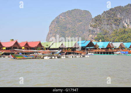 Koh Panyi (Floating villaggio Mussulmano) Thailandia Foto Stock