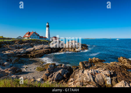 Portland Head Light Faro di Cape Elizabeth Maine Foto Stock