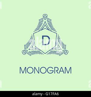 Set di elegante design del monogramma. Illustrazione Vettoriale. Illustrazione Vettoriale