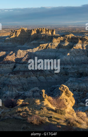 Erosi badlands, Angelo Nat di picco. Area ricreativa, Nuovo Messico. Foto Stock