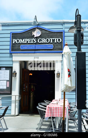 L'ingresso agli scavi di Pompei la grotta del ristorante sul Fisherman's Wharf di San Francisco, California, Stati Uniti d'America Foto Stock