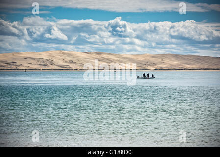 Vista della Baia di Arcachon e la duna del Pyla, Aquitaine, Francia Foto Stock