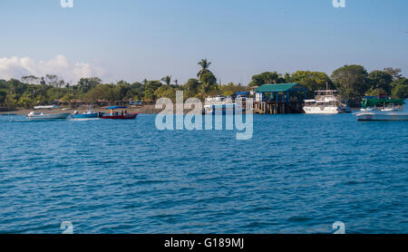 PUERTO JIMENEZ, COSTA RICA - Barche nel porto, Golfo Dulce, osa penisola. Foto Stock