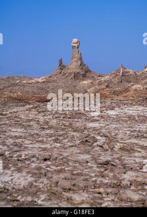 Canyon di sale fatta di strati di Alite e gesso nella depressione di Danakil, regione di Afar, Dallol, Etiopia Foto Stock