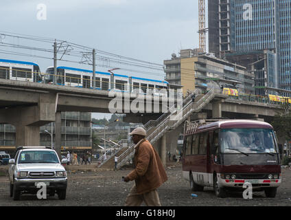 Ferrovie etiope costruito dalla Cina, Addis Abeba regione, Addis Abeba, Etiopia Foto Stock