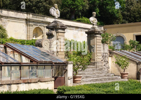 Villa di Castello (Villa Reale), nei pressi di Firenze, Italia. La 16c country home di Cosimo de' Medici, famosa per i suoi giardini Foto Stock