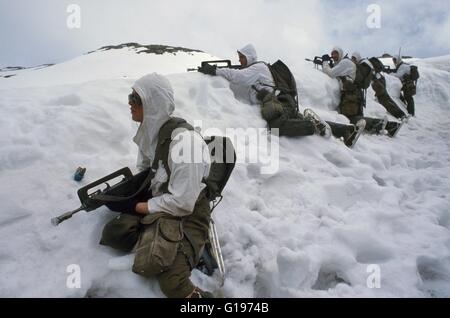 L esercito francese, le truppe di montagna "Cacciatori delle Alpi" durante le esercitazioni militari in Alta Savoia Foto Stock