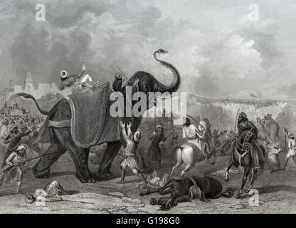 L'Assedio di Multan, India, seconda guerra Anglo-Sikh, 1849 Foto Stock