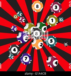 Sfera di vittoria per il gioco della lotteria. Jack pot. Vector illustrat Illustrazione Vettoriale