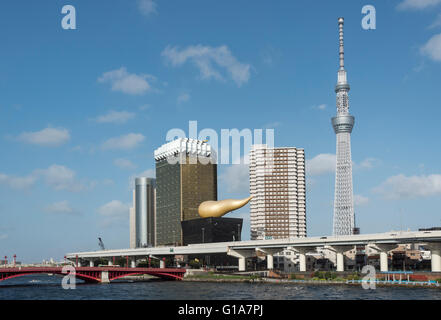 Tokyo Skytree Tower e Asahi sede immobili, Giappone Foto Stock
