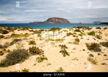Montana Clara isola riserva naturale da Graciosa island, Lanzarote, Isole Canarie, Spagna Foto Stock