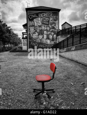 I diritti civili murale nel Bogside Area, Derry Londonderry. L'Irlanda del Nord. Regno Unito. Europa Foto Stock