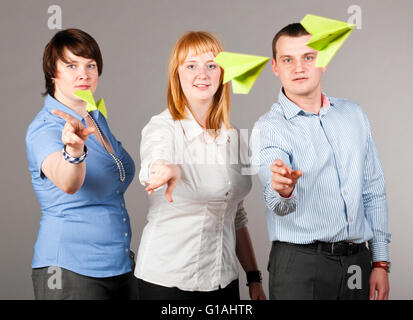 Gettare i piani della carta Foto Stock